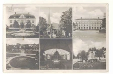 1931 Real Photo PC: Six Views of Karlsborg Sweden with Stamp