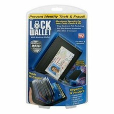 Lock Wallet Ultra Slim Secure RFID Blocking Holds 36 Cards Factory Sealed