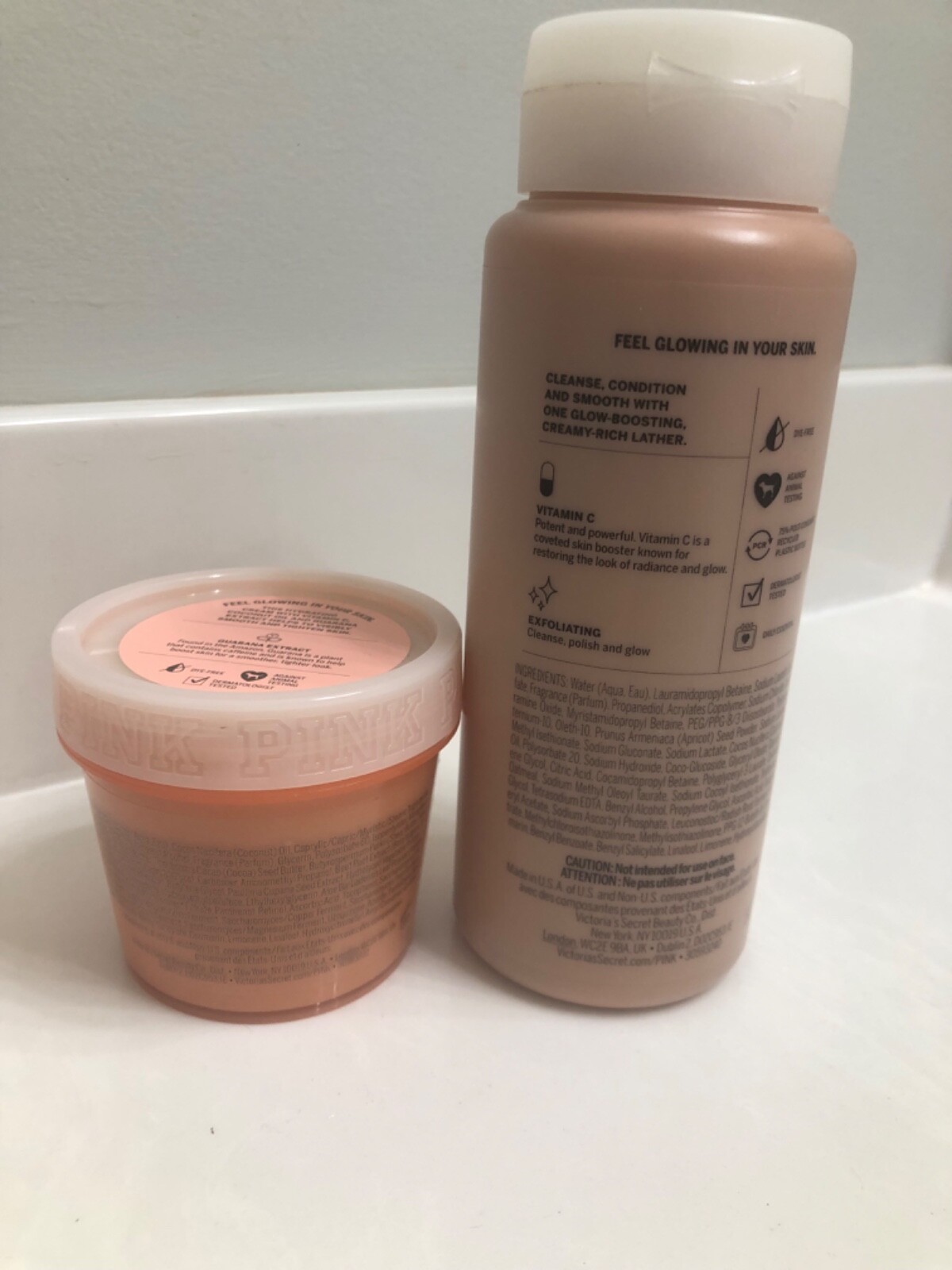 VICTORIA'S SECRET PINK COCO PINEAPPLE EXFOLIATING BODY WASH & BODY BUTTER-NEW