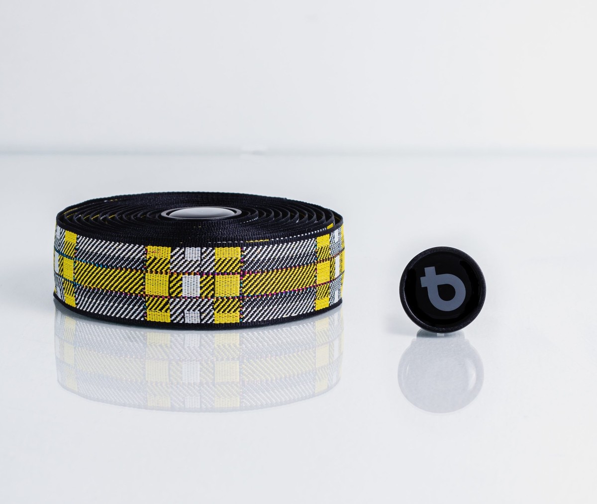Nastro Manubrio Bici BTP In Tessuto Tartan Giallo - Per Strada E MTB - Foto 2