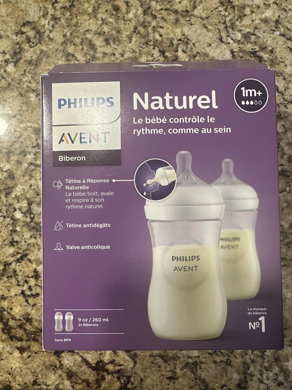 Philips Avent Natural Baby Bottle With Natural Response Nipple Clear 9 oz 2 Ct.