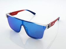 Quiksilver SciFi Shield Sunglasses USA Red White Blue Frame Blue Mirror NEW