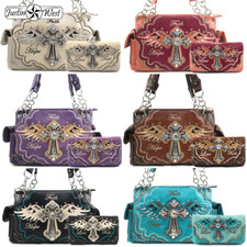 Justin West Angel Wing Cross Faith Love Hope Conceal Carry Purse Handle Handbag