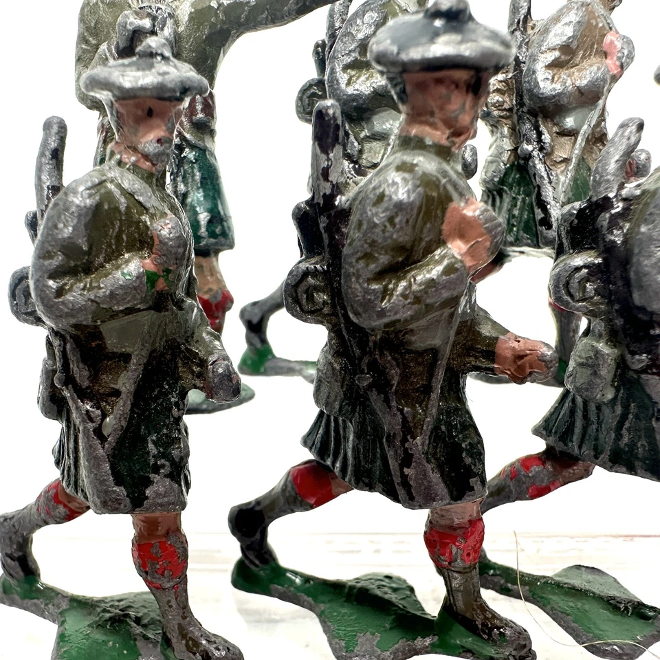 Lote de Tropas Militares Soldados de las Tierras Altas Escocesas de Marcha Auténticas De Colección Primera Guerra Mundial Foto 3 de 4
