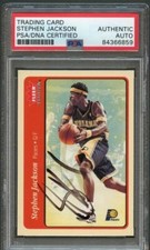2004-05 Fleer Tradition #42 Stephen Jackson Signed Card AUTO PSA Slabbed Pacers