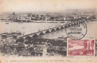 MAXIMALE KARTE 1. TAG REGION BORDEAUX - BORDEAUX 15.10.1955