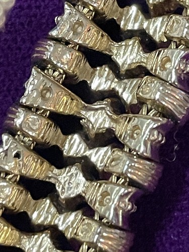 BRAZALETE CINER NY TONO DORADO ESLABÓN AUDAZ IMITACIÓN TURQUESA 7" VINTAGE - Imagen 5 de 12