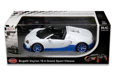 RASTAR 1:14 BUGATTI GRAND SPORT VITESSE WHITE & BLUE RADIO REMOTE