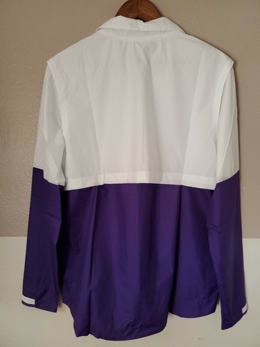 Giacca leggera Nike NCAA LSU mezza zip allenatori FTBL bianca viola taglia large - Foto 3 di 10
