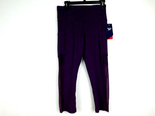 Reebok Women's High Waisted Capri Workout Leggings Burgundy - Picture 5 of 7