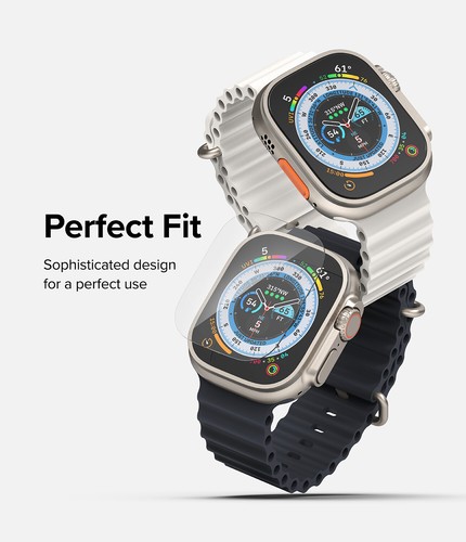 Pour Apple Watch Ultra 2, Ultra protection d'écran 49 mm | verre trempé annulaire 4 pièces - Photo 5 sur 13