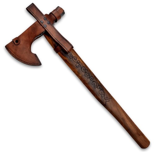 Custom Viking Hatchet Axe - Damascus Steel Tomahawk Axe with Hammer - Picture 8 of 9