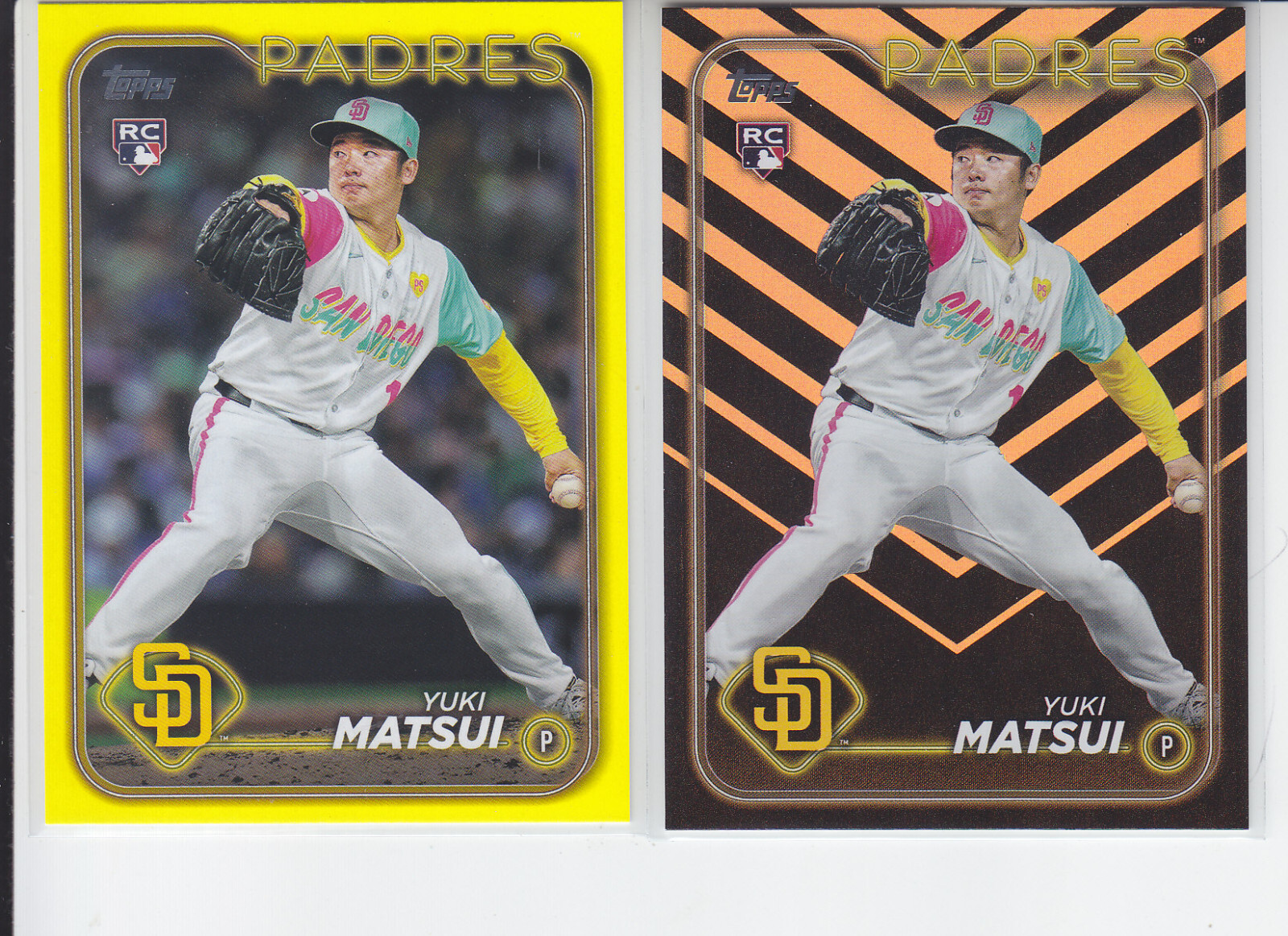 2 - 2024 Topps Update YUKI MATSUI RC Yellow + Halloween Foil Padres US8