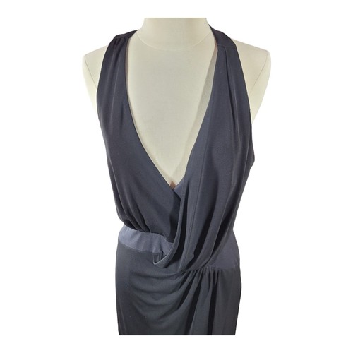 Vestido Negro Colección Nicole Miller Talla 10 Incrustación Cuello en V T-back Midi LBD $310 M - Imagen 15 de 20