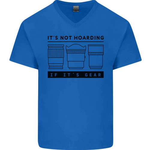 Non Hoarding Fotografia Fotografo Fotocamera Uomo Scollo A V Cotone T-Shirt - Picture 17 of 31