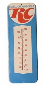 Vintage RC Cola Thermometer 26"x10" - WORKING