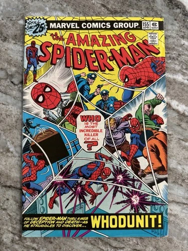 Amazing Spider-Man #155 WHODUNIT Marvel Comics 1976 VF Beautiful Copy 🕷️🔥
