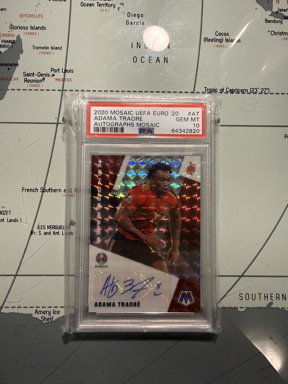 2020 Panini Mosaic UEFA Euro Adama Traore #AM-AT Autographs Mosaic Auto PSA 10