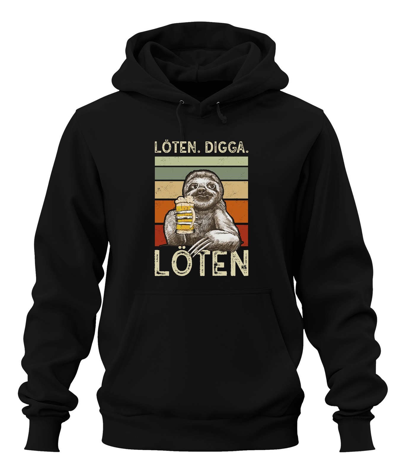 SOLDERING DIGGA Sloth Beer Retro Vintage Funny Party Gift Unisex Hoodie Hooded