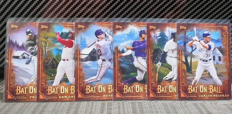 2025 Topps x Bob Ross: The Joy Of Baseball Bat On Ball (6) Card Lot - Griffey Jr