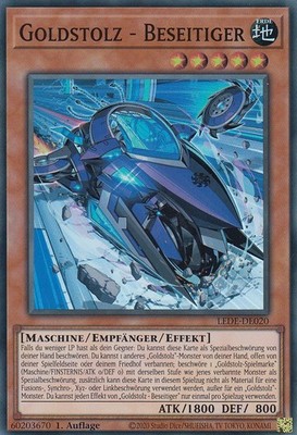Goldstolz   Beseitiger LEDE-DE020 Super Rare Legacy of Destruction Yugioh Karte