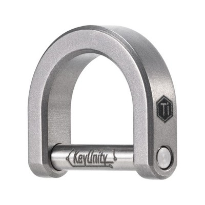 KeyUnity KA17 Titanium D Ring Key Shackle, U Shape Medium, Silver 