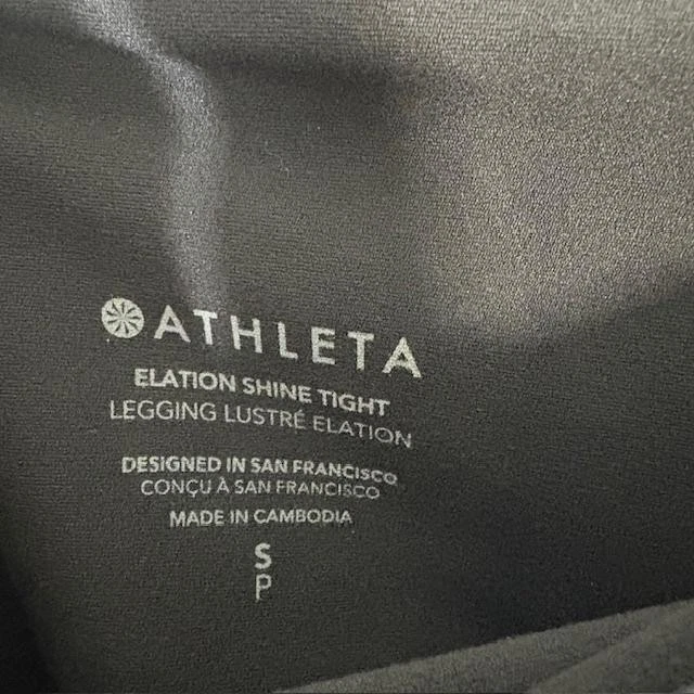 Leggings Athleta Mujer Pequeños Pequeños Gris Elación Brillo Apretados Metálicos Tiro Alto Foto 3 de 4