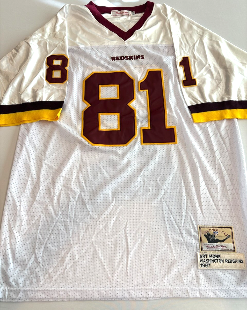 USED Washington Redskins Art Monk Mitchell Ness Jersey White size