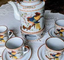 Asiatisches Japanisches Teeservice, Keramik. Etwa 70 Jahre Alt. 6 Pers. Top