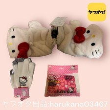 Hello Kitty 3 Pieces Adult Free 2Way Gloves Boa White White/Smartphone Controlla
