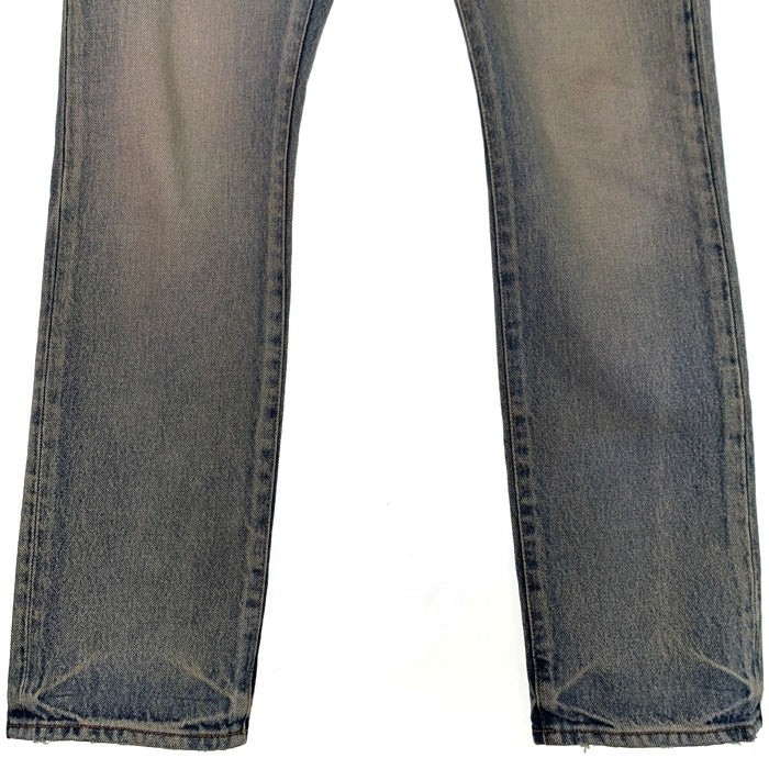 Pantaloni denim Saint Laurent Paris usati danneggiati conici indaco 2021 670614 usati