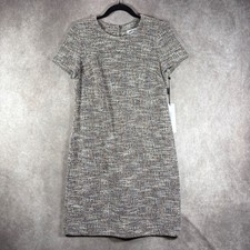 Calvin Klein Dress Womens 8 Sheath Tweed Short Sleeve Professional Career NEW