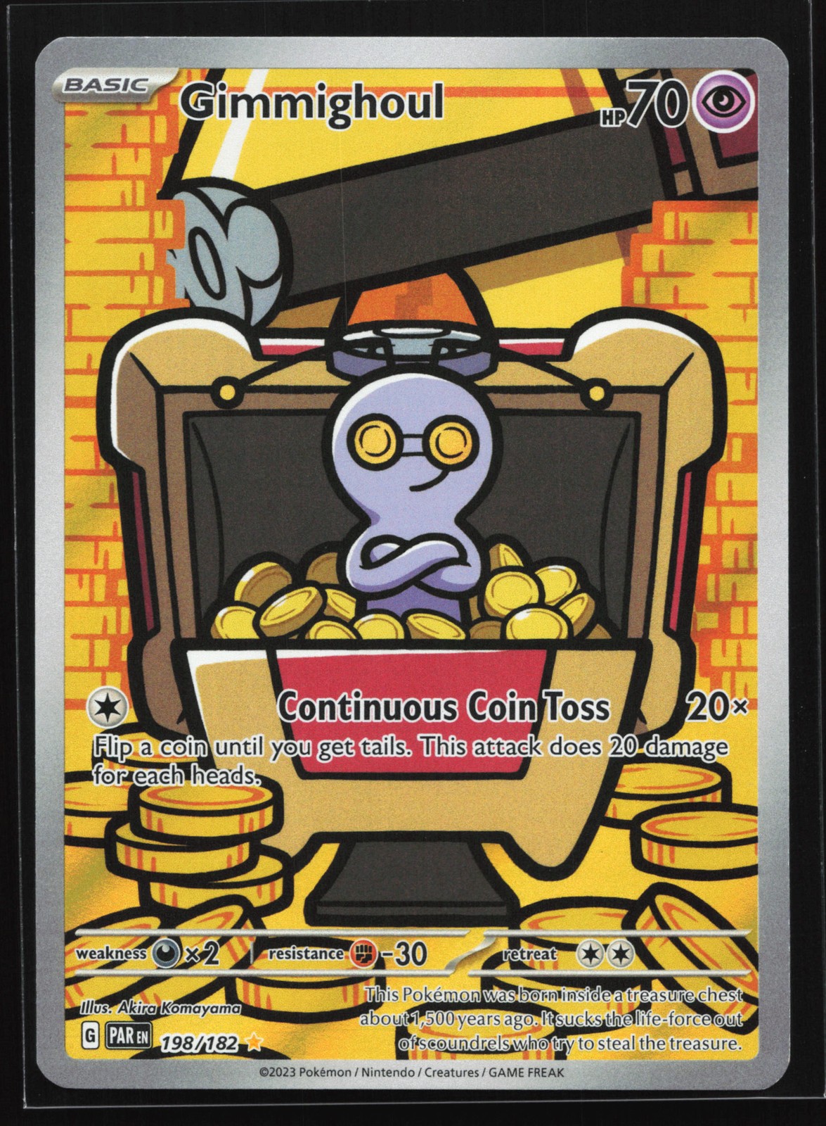 Gimmighoul 198/182 SV04: Paradox Rift Illustration Rare Pokemon Card