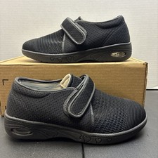 Youyun Walking Ergonomic Wide Width Shoes Black Slip On Womens 8.5" Mens 7.5"