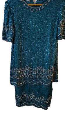 emerald green peplum dress Terani Couture 261E6750 Evening Mermaid Beaded Ruffled Sleeveless Formal Crepe Dress main image 1