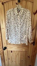 Vtg Draper's & Damon's Satin Blouse 12P Polkadot Made in USA Preppy Old Money