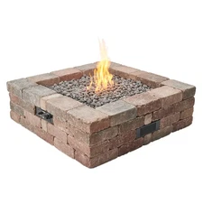 Outdoor GreatRoom DIY Bronson Square Paver Fire Pit Kit, Spk Ign, LP/NG, 51.25"