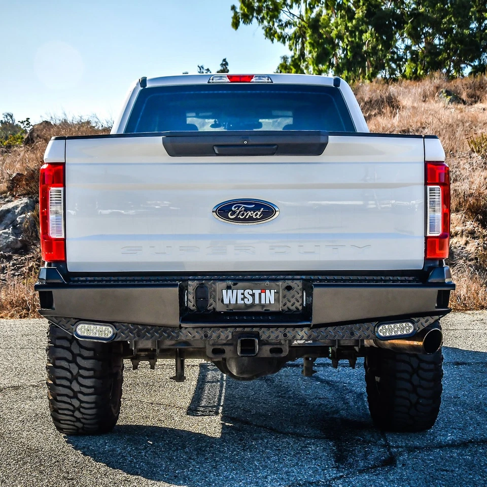 For Ford F-250 Super Duty 17-22 Rear Bumper HDX Bandit Full Width Black Powder - Image 3 of 4