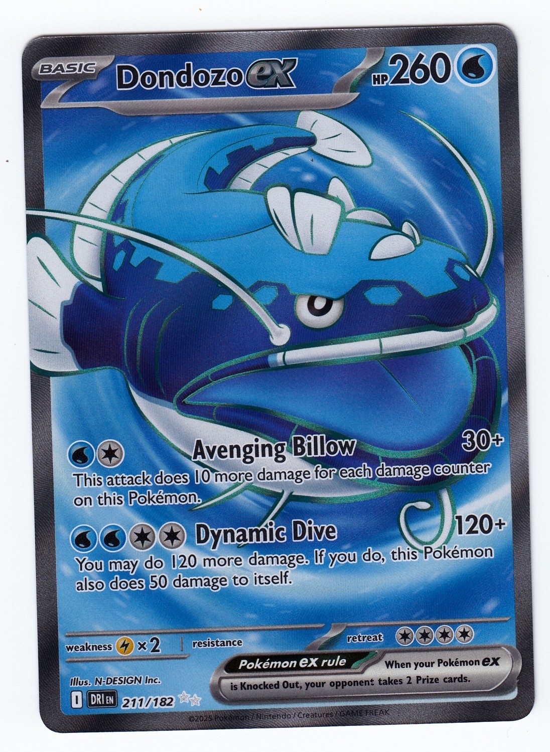 Dondozo ex 211/182 Pokemon TCG Scarlet & Violet Sv10: Destined Rivals English