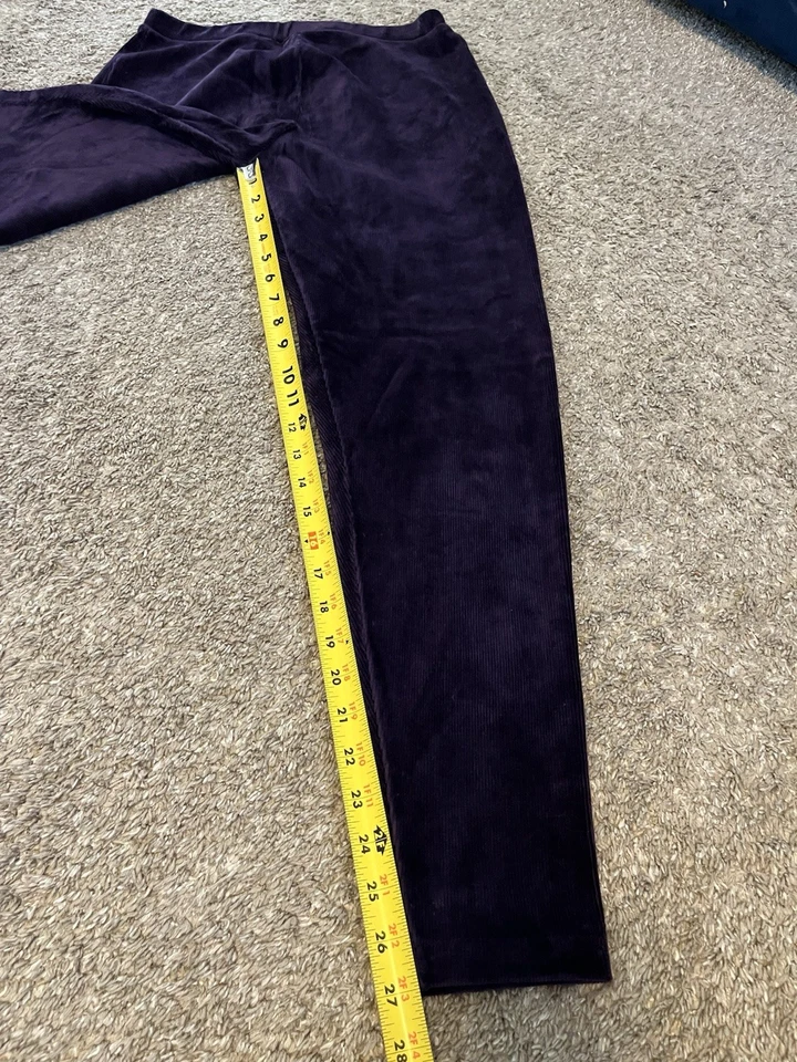 Express Tricot Purple Velour Velvet Stretch Legging Pants Women Sz LARGE VTG - Image 3 of 4
