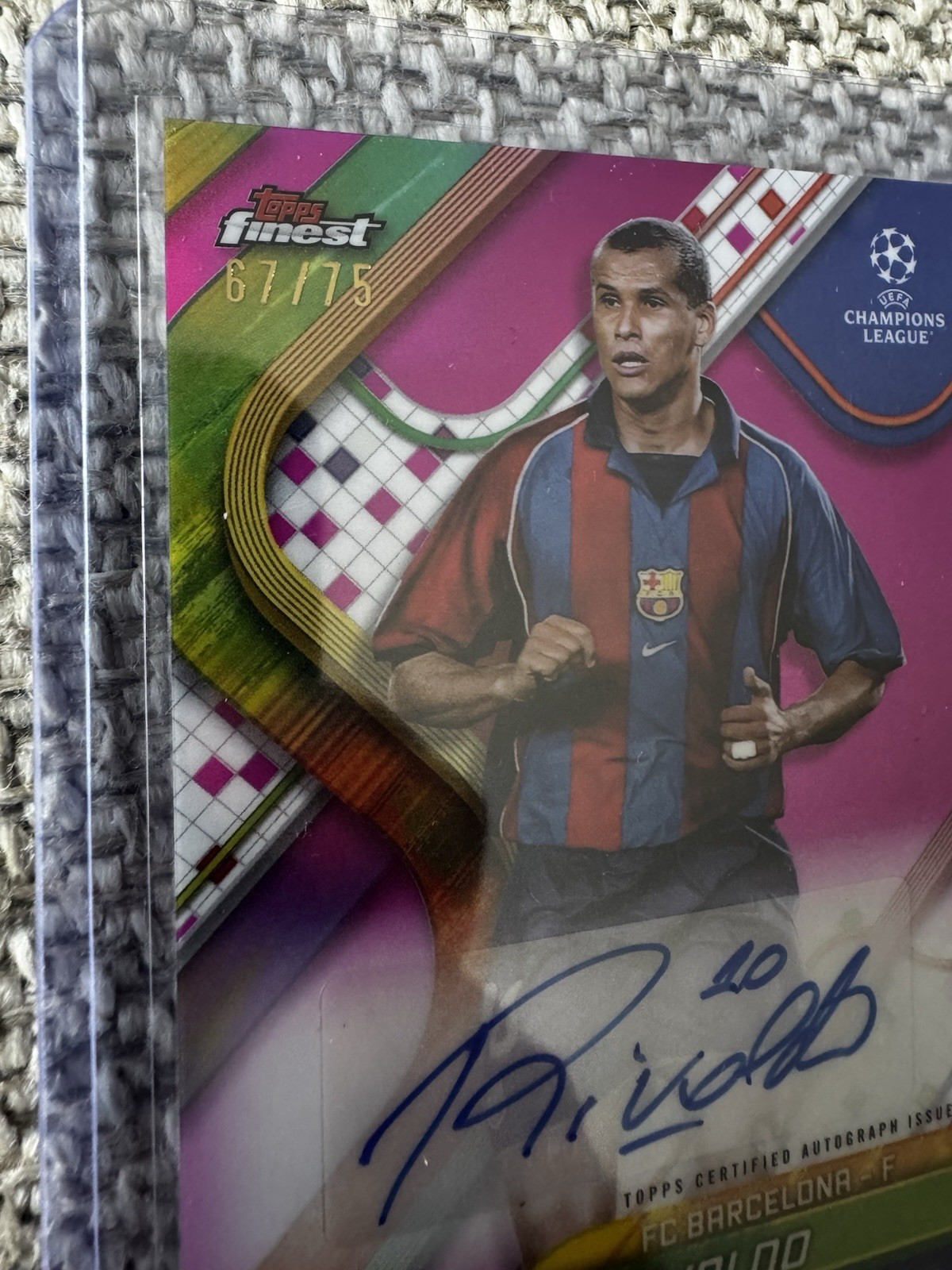 2024-25 Topps Finest UEFA Club Competitions - Autographs Rivaldo Magenta  /75 view 3