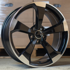 20" AUDI E-TRON 2019-2023 GLOSS BLACK/POL RS3-ROTOR DESIGN 9J ALLOYS / SET OF 4