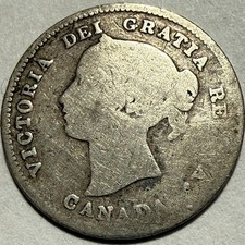 CANADA - Queen Victoria - Silver 5 Cents - 1871 - Km-2 - FREE USA Shipping!
