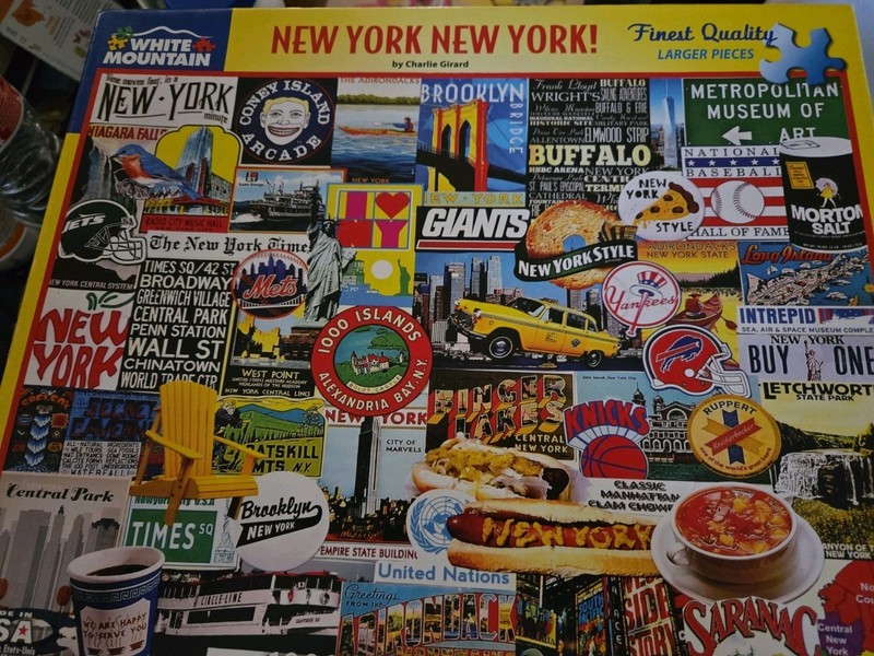 2018 White Mountain Puzzle I Love NEW YORK Collage Jigsaw 1000 Piece Puzzle!