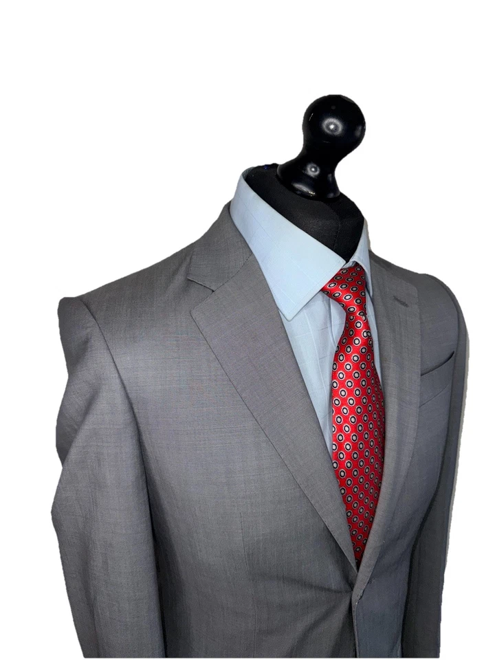 TRAJE DE LUJO LANIFICIO F.LLI CERRUTI DAL 1881 GRIS LISO AJUSTE CLÁSICO 34x32x32 Foto 2 de 4