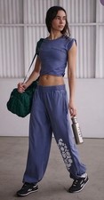Free People Movement Logo Hot Shot Crossover Set NWT Large Blue Indigo Sold Out