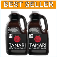 Brewed Tamari Soy Sauce - 64 oz Gluten-Free - No Preservatives - 2 Pack