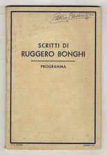 SCRITTI di Ruggero Bonghi. Programma.