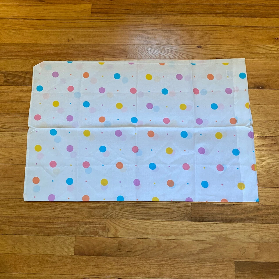 复古 80 年代 2 件套枕套圆点条纹美国生活方式 Deadstock — 第 3/4 张图片