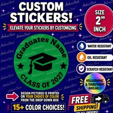 40 GRADUATION CUSTOM STICKERS 2" CLASS OF 2026 LABELS SEALS SCRATCH RESISTANT